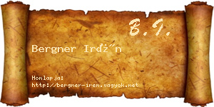 Bergner Irén névjegykártya
